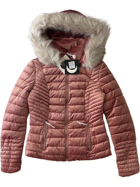 LA Coalition Jackets & Blazers - LA Coalition Rose Faux Fur Hood Puffer Jacket Small NWT